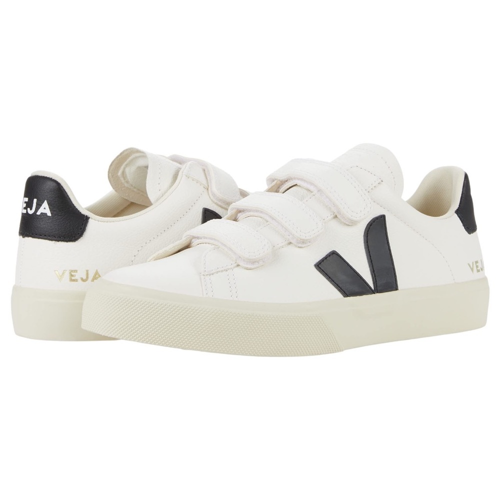 Veja Women’s Recife Logo Cream and Black Sneakers